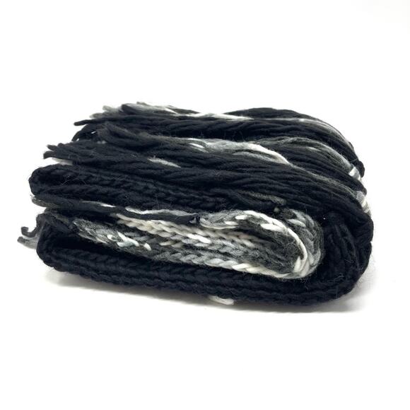 Renee's NYC Women's Soft Knit Wool Blend Scarf w/ Fringe in Black and White - Picture 7 of 8
